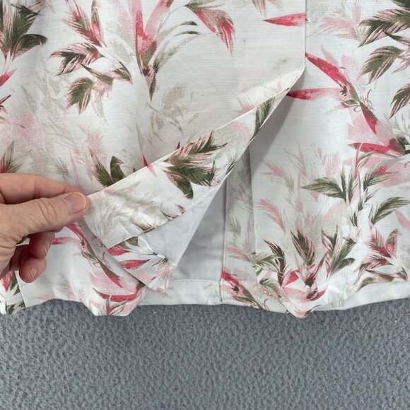 Chicos Jacket Womens 1 US Small Summer Grove Ivory Pink Floral Button Up Collar - Picture 5 of 12